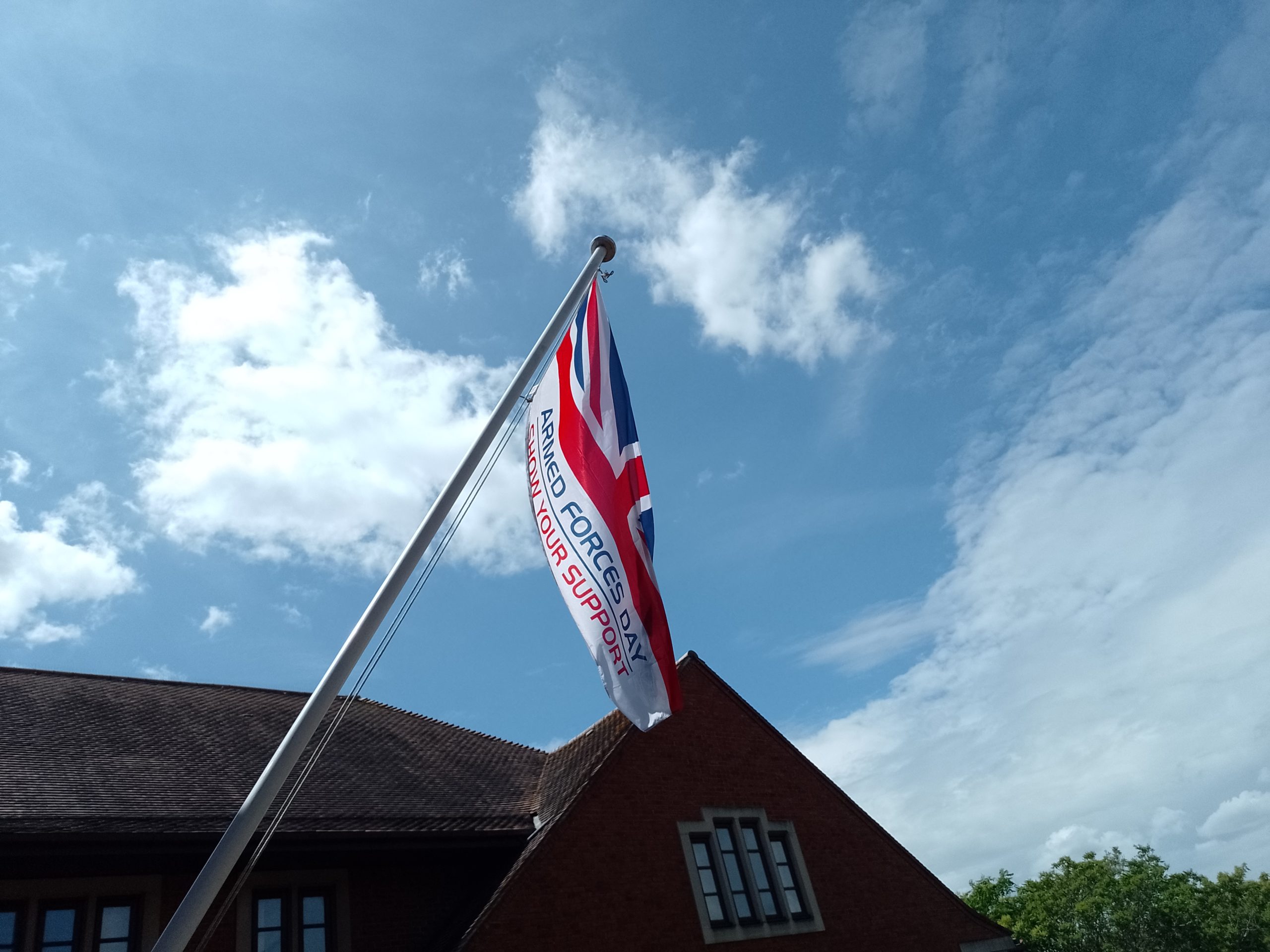 photo of the Armed Forces Day flag flying at Abbey House