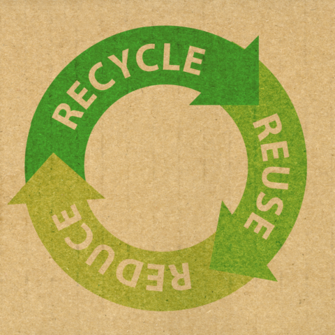 Reduce, Recycle, Reuse - green arrows